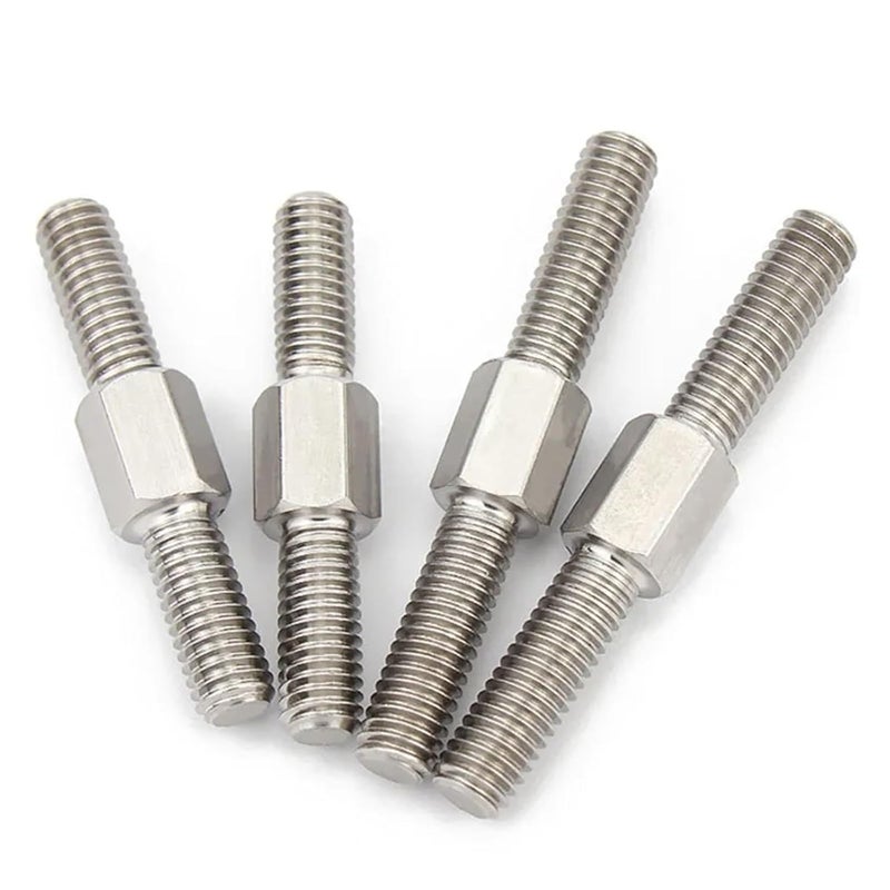 M6 X 90mm 5pcs 304 Stainless Steel Double Ended Left Right Hand Threaded Rod Adjustable Push Rod Stud - Image 5
