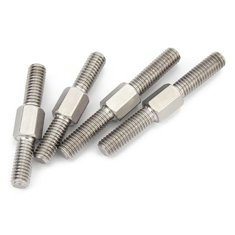 M6 X 90mm 5pcs 304 Stainless Steel Double Ended Left Right Hand Threaded Rod Adjustable Push Rod Stud - Image 4