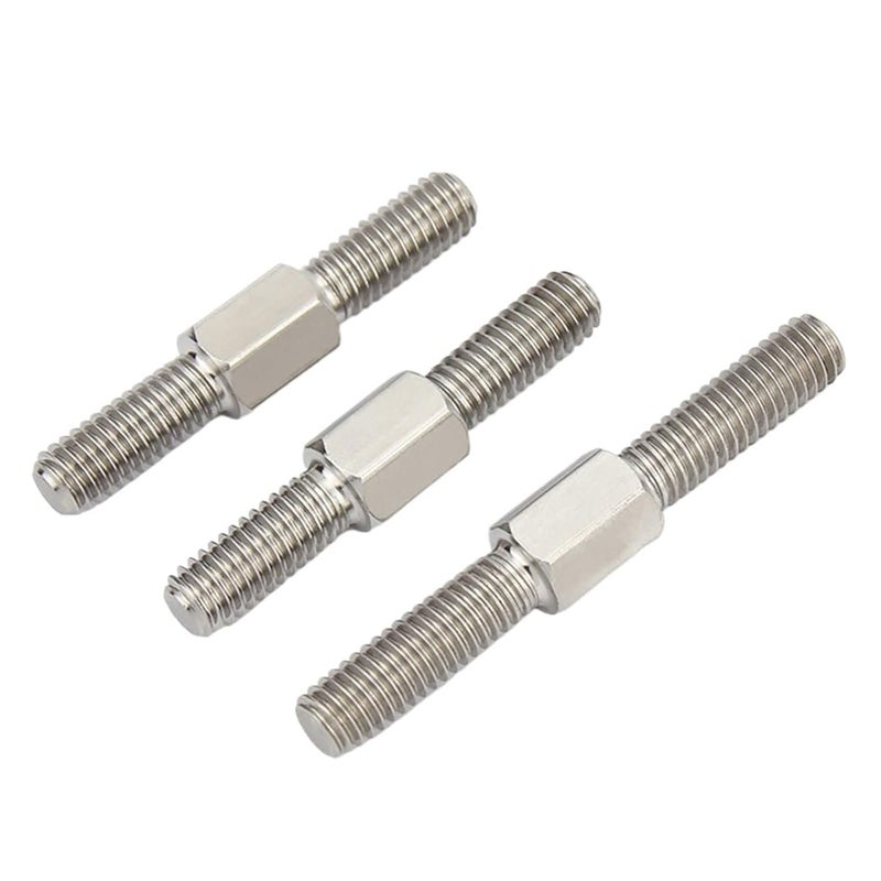 M6 X 90mm 5pcs 304 Stainless Steel Double Ended Left Right Hand Threaded Rod Adjustable Push Rod Stud - Image 3