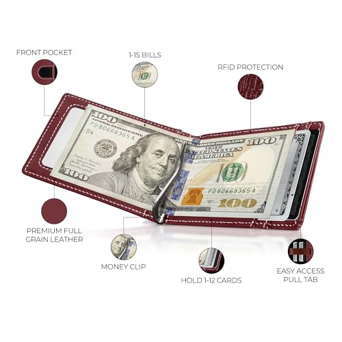 Kingly Trace Airtag Wallet for Men Smart RFID Blocking Leather Wallet with Airtag Holder Money Clip Minimalist Trackable Design with Pull Tab Secure Wallets - Image 3