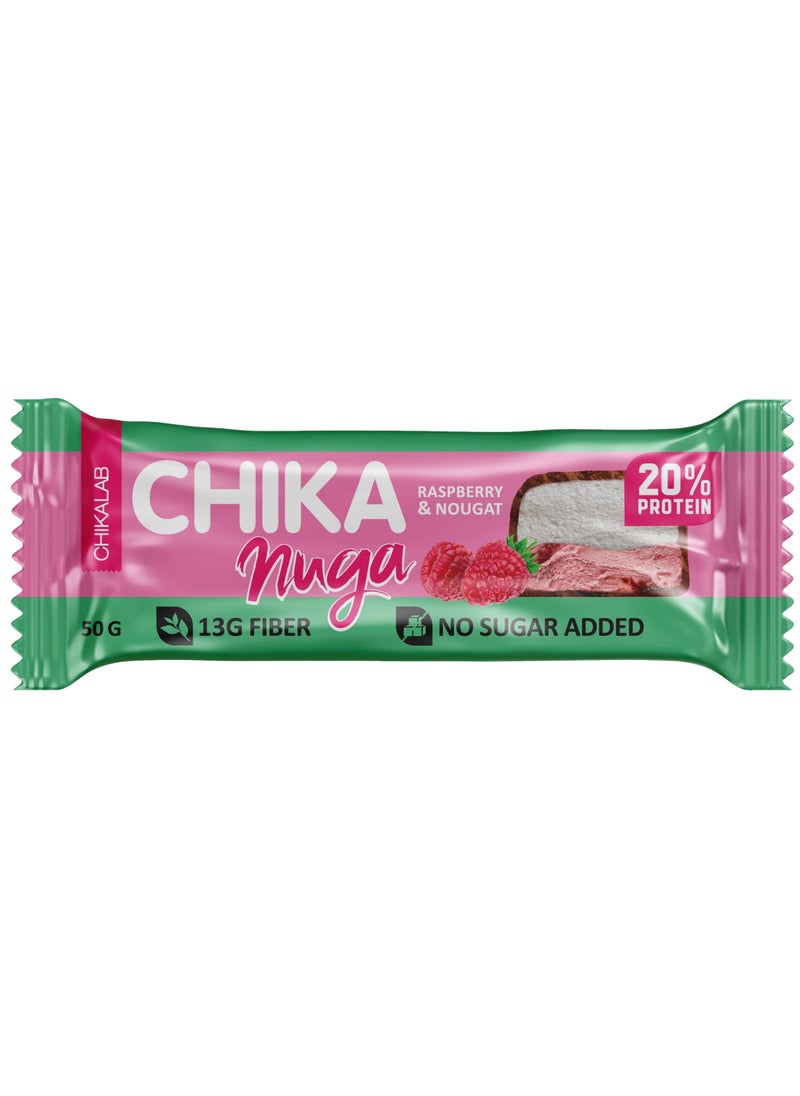 Chikalab Chika Nuga Protein Bar with Raspberry and Nougat No Sugar Added 12x50g  - Image 2