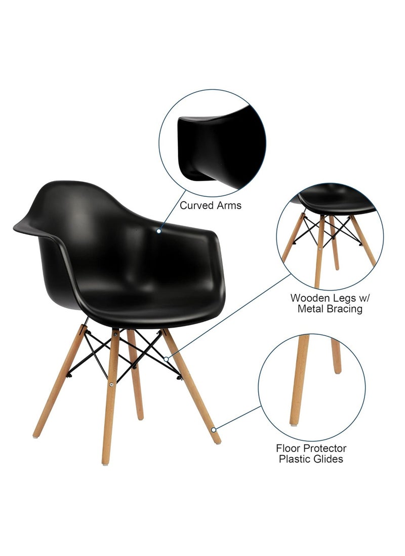 Mahmayi - Mahmayi Cenare Dining Set (Dining Table With 2 X Armchair) Black - Image 1