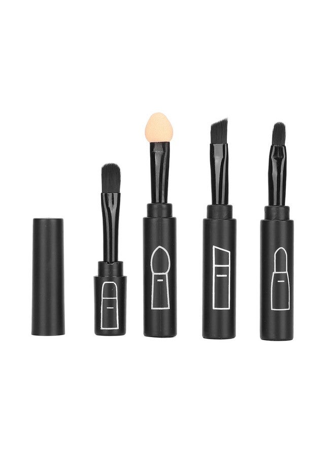 Filfeel 4 In 1 Telescopic Makeup Brushes Set Portable Retractable Lip Eyebrow Eyeshadow Cosmetic Brushes(Black) - Image 1
