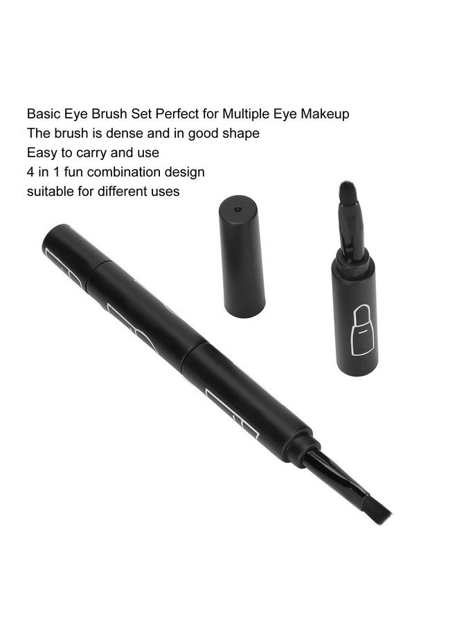 Filfeel 4 In 1 Telescopic Makeup Brushes Set Portable Retractable Lip Eyebrow Eyeshadow Cosmetic Brushes(Black) - Image 4