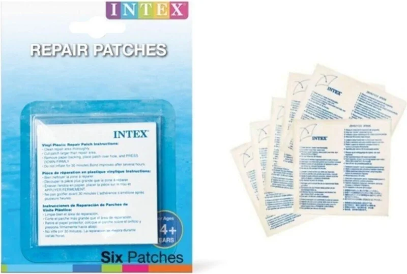 INTEX Mattress Pool Inflator Hand Pump 29 cm + Adhesive Inflatable Boat, Mattress, Pool Repair Repair Patch Hand Pump + Inflatable Product Repair Patch