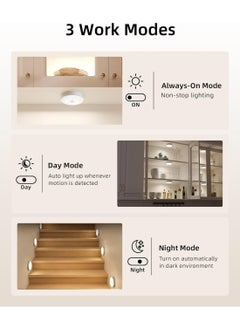 EZVALO EZVALO Rechargeable Motion Sensor Under Cabinet Multicolor LED Puck Lights (6 Pack) - ,1000mAh Rechargeable Puck Lights with Remote, 3 Color Temps & RGB Closet Lights, Dimmable Motion Sensor Lights for Shelf, Kitchen  - Image 3