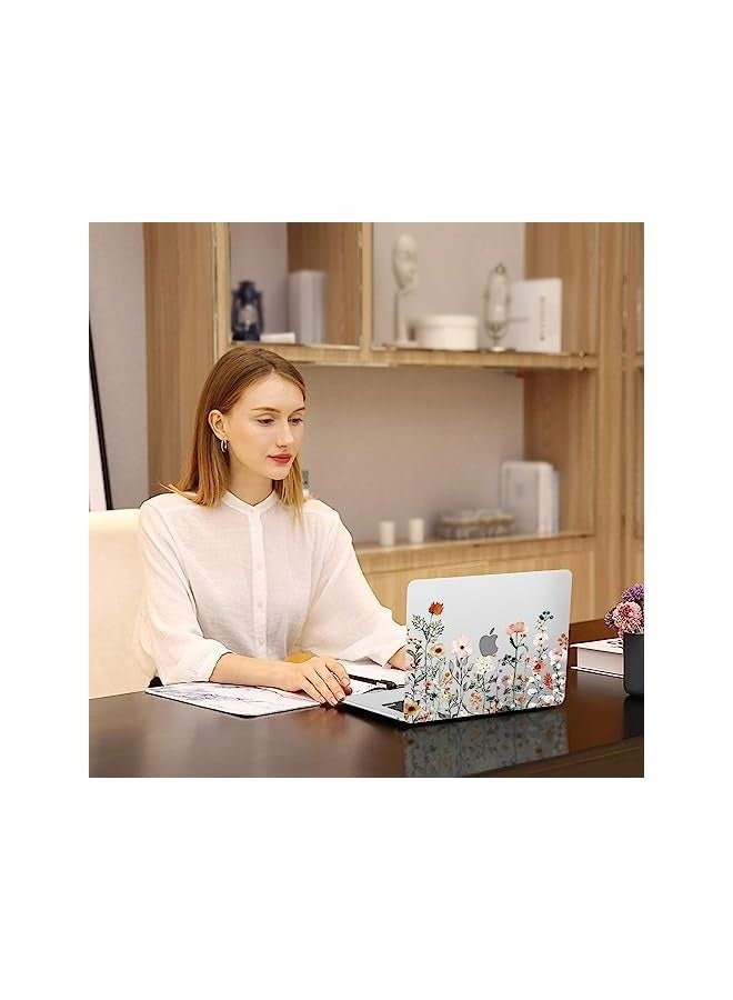 موسيسو متوافق مع حافظة MacBook Air 15 بوصة 2024 2023 2022 M3 A3114 A2941 M2 Chip مع Touch ID، حافظة بلاستيكية صلبة على شكل زهور الحديقة وغطاء لوحة المفاتيح وواقي شاشة، شفاف - Image 5