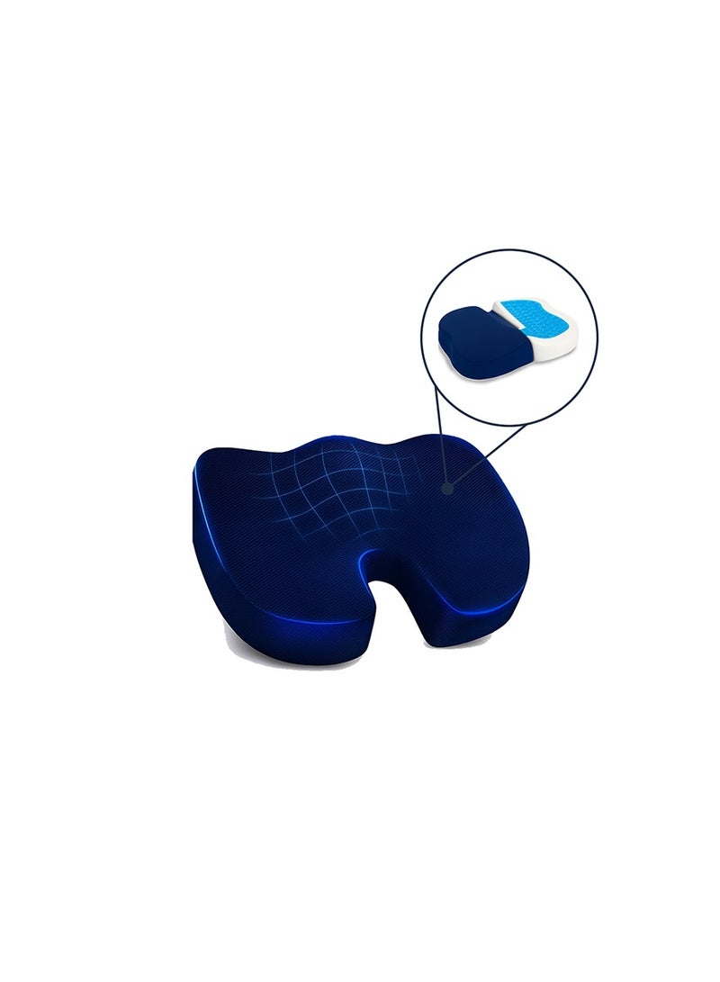 Relax Smart Coccyx Medical Orthopedic Memory Foam Seat Cushion – Velvet Black 35x30cm, Ergonomic Chair Pad for Tailbone, Lower Back Pain Relief & Posture Support, Ideal for Office, Car & Home - Image 1