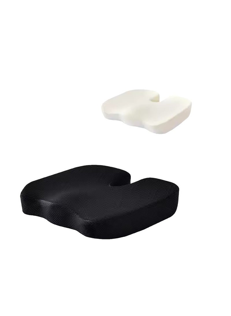 Relax Smart Coccyx Medical Orthopedic Memory Foam Seat Velvet Black 35x30cm  - Image 1