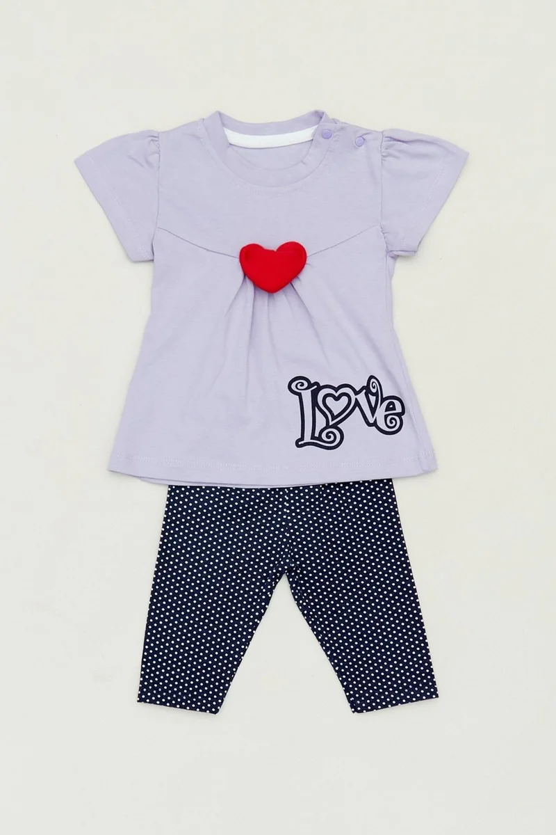 فولامودا Polka Dot Printed Heart Girls' Set