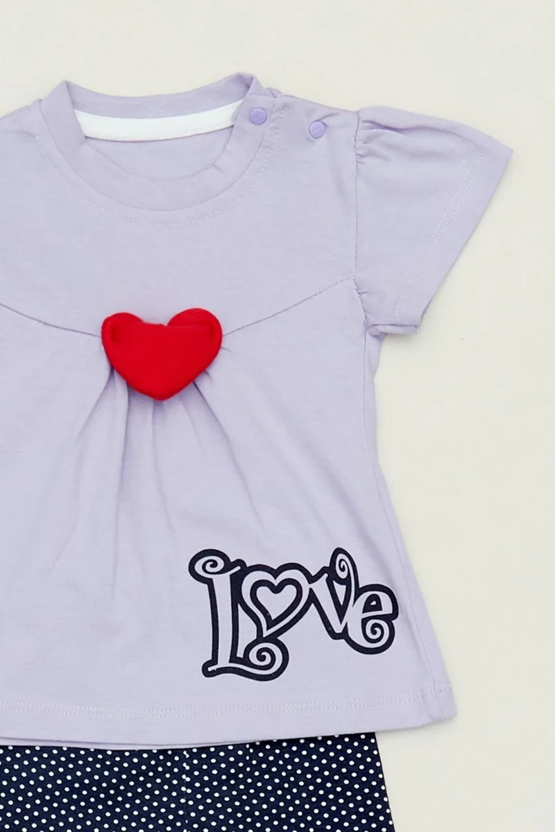 فولامودا Polka Dot Printed Heart Girls' Set