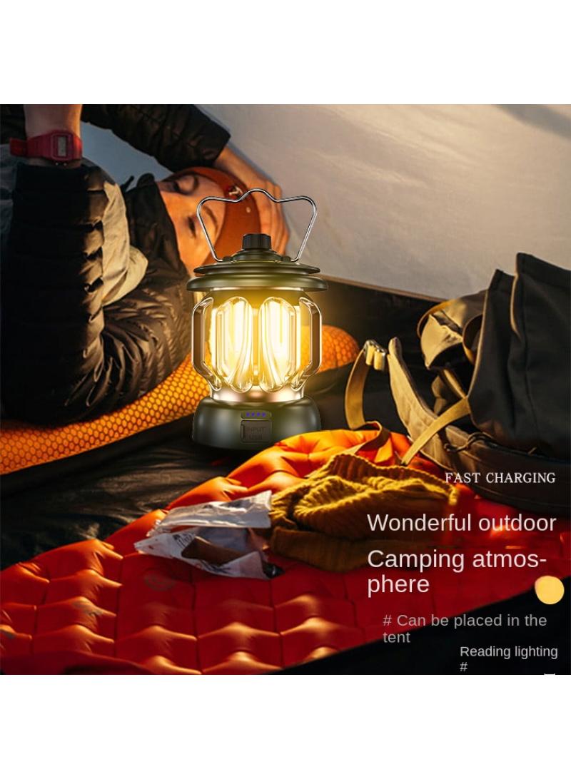 1Pcs Outdoor camping light LED retro convenient portable USB charging tent light green - Image 3
