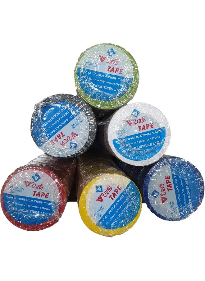 Insulation Tapes Assorted Colours Assorted 6 Pieces