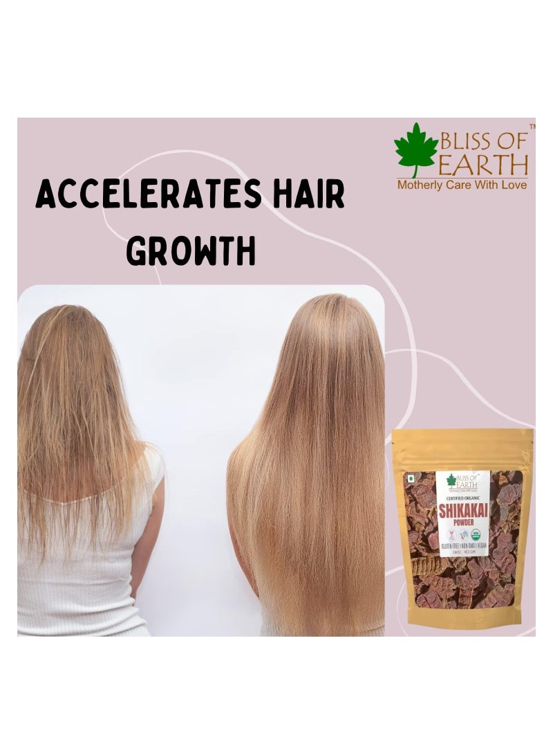 BLISS OF EARTH Bliss of Earth 100% Pure & Natural Shikakai Powder 453GM Acacia Concina Gorgeous hair Naturally Traditional Hair Cleanser & Conditioner Complete Hair Care Pack of 4 - Image 4