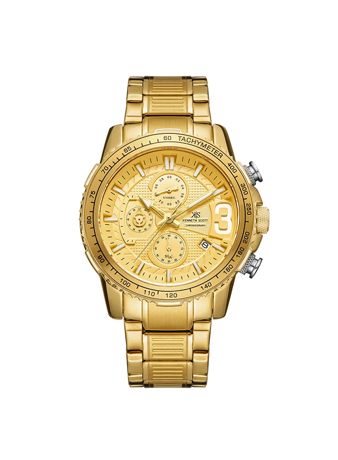 KENNETH SCOTT Men's Stainless Steel Chronograph Watch K22139-GBGC - 45.5 mm