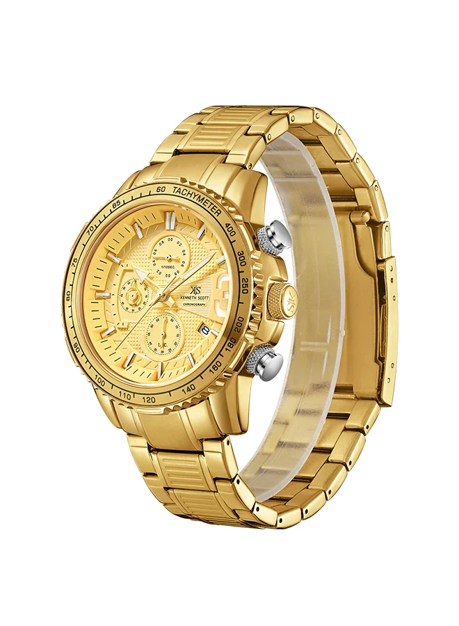 KENNETH SCOTT Men's Stainless Steel Chronograph Watch K22139-GBGC - 45.5 mm
