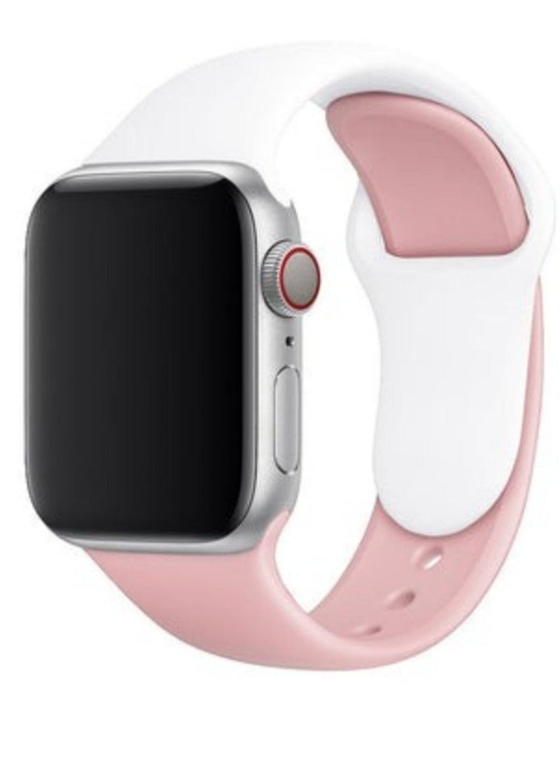 ELTRAZONE Dual Color Soft Silicone Watch Strap For Apple Watch Band /41mm For iWatch Series 7/6/SE/5/4/3/2/1/ - Image 1