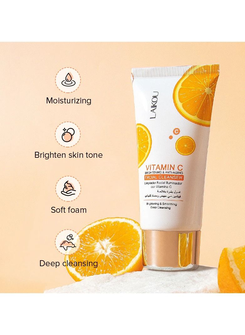 Vitamin C whitening and anti-aging face wash and cleanser