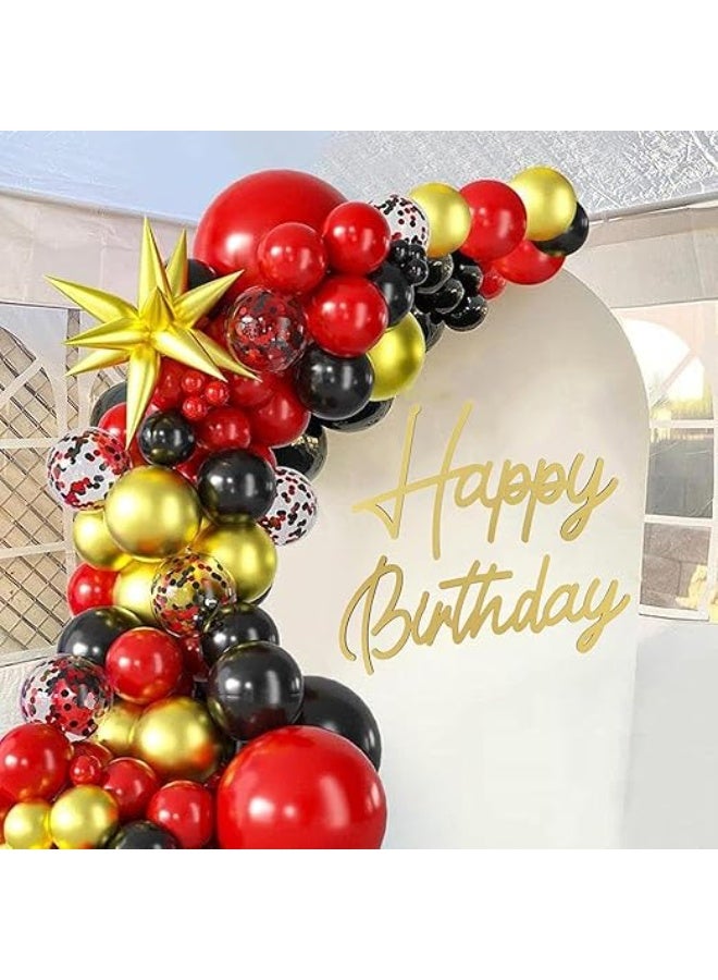 Happy Birthday Sign for Backdrop, Happy Birthday Wooden Sign with Gold Painted Cutout Happy Birthday Letters Sign Birthday Decoration for Backdrop Wall Photo Prop - Image 2