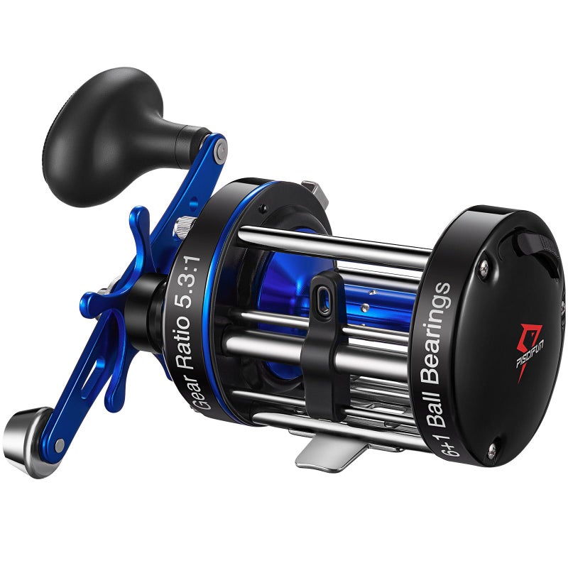 Piscifun Chaos XS Baitcasting Fishing Reel, Reinforced Metal Body Round Baitcaster Reel, Smooth Powerful Saltwater Inshore Surf Trolling Reel, Conventional Reel for Catfish (60 Right Handed) - Image 1