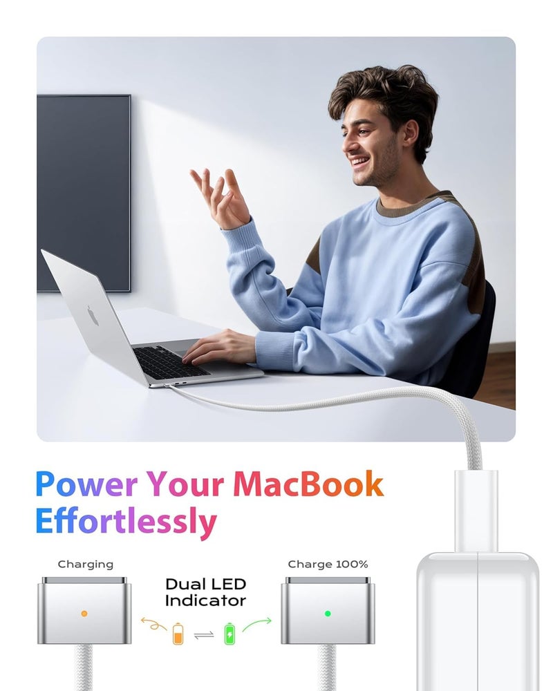 VNJ Magnetic USB Type-C to Mag-Safe 3 Charging Cable for MacBook Air/Pro - Image 3