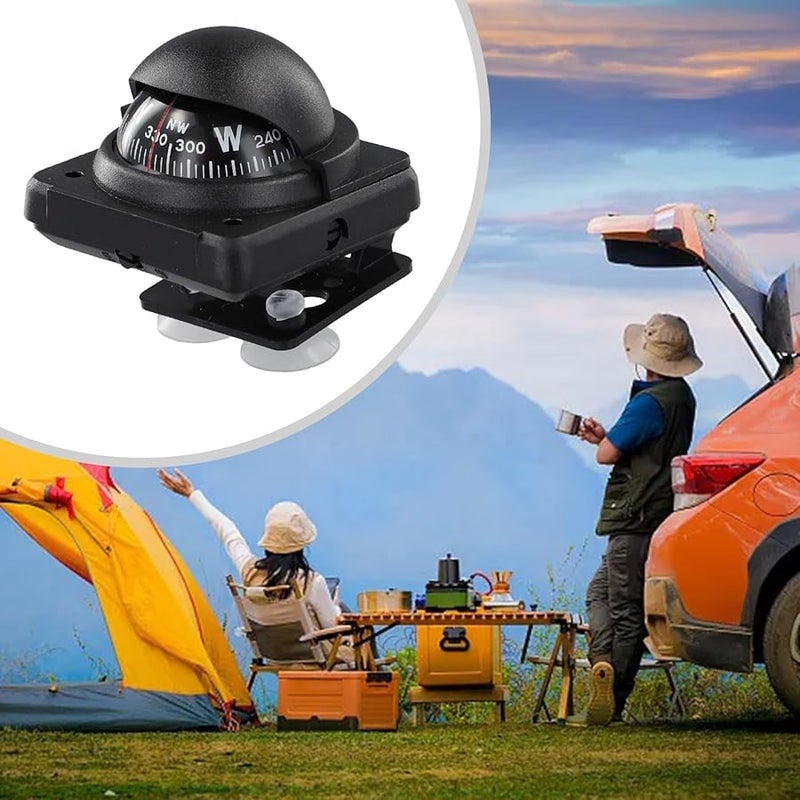 Black ABS Acrylic Car Dashboard Marine Compass with Reversed Magnetic Steel for Accurate Navigation 57x58x57mm - Image 5