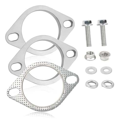 Aokdom 2-Bolt 3 Inch Exhaust Flange Repair Kit,Stainless Steel Exhaust System Kit with Exhaust Gasket & Exhaust Bolts,Exhaust Pipe Flange Gasket for Automotive Replacement Exhaust Flanges (3") - Image 1