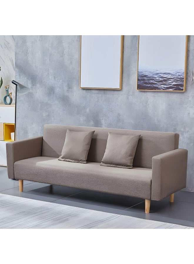 Ripple FURNITURE UAE Homes Modern Convertible Sofa Bed, Square Arms, Cotton Blend Slipcover, Grey (Coffee) - Image 1