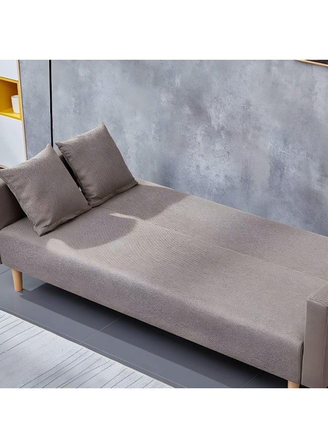 Ripple FURNITURE UAE Homes Modern Convertible Sofa Bed, Square Arms, Cotton Blend Slipcover, Grey (Coffee) - Image 3