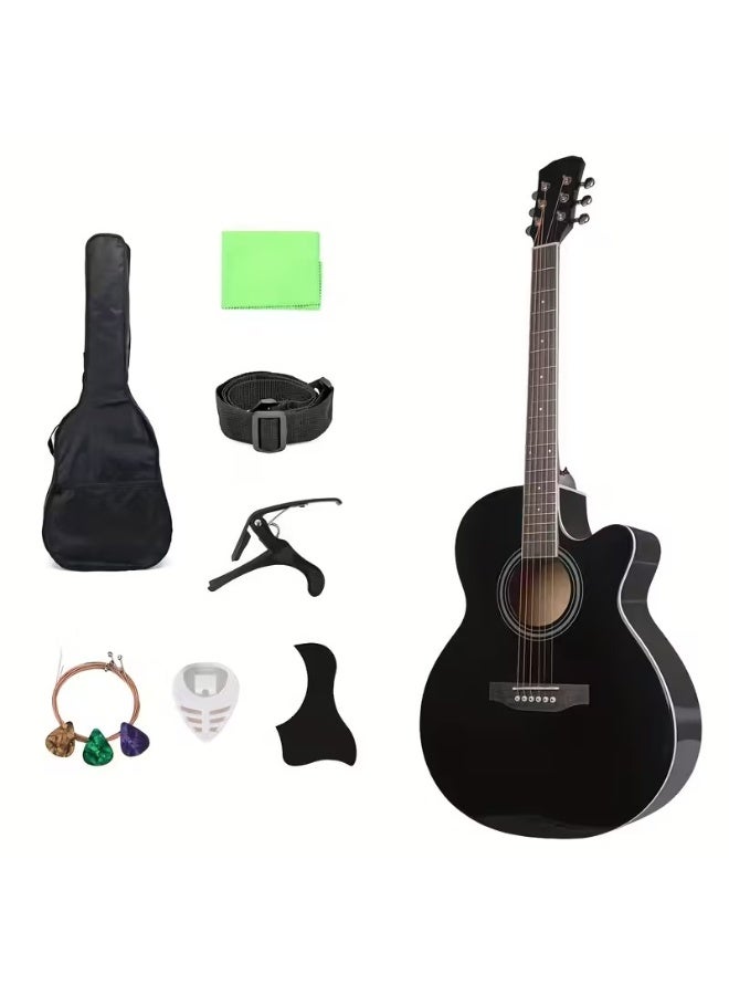 Megarya 40-41 Inch Full Size Black Guitar Combo Premium Quality Complete Set - Image 1