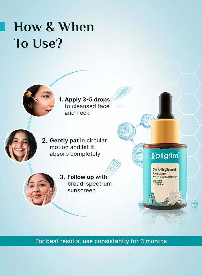 PILGRIM 2% Salicylic Acid & Niacinamide Oil Control Serum 30 ML - Image 2