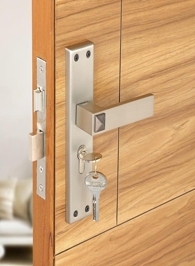LAPO Door Locking Set for Main Entry & Office Use | 45x45mm Lock Body | 60mm Cylinder | Universal Door Opening Fit | Ideal for 30-50mm Doors | 3 Brass Keys | Matt Finish | 3 Years Warranty | CY-132 - Image 1