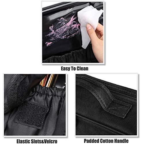 LAFILLETTE Travel Cosmetic Bags, Professional Makeup Case Box Organizer with Adjustable Dividers Compartments for Makeup Brushes Toiletry Jewelry Digital Accessories (16 INCH (1 Layer), Black) - Image 4