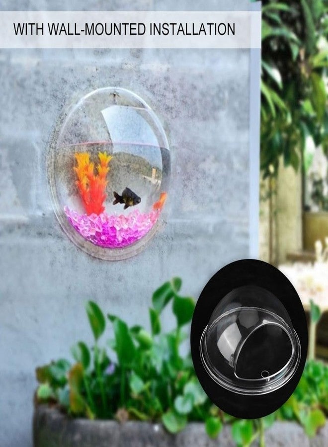 Chiffonade 5.9 Inch Transparent Acrylic Wall Mounted Fish Bowl Space-Saving Leak-Proof Hanging Aquarium for Small Fish Plants Home Office Decoration - Image 4