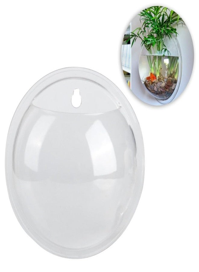 Chiffonade 5.9 Inch Transparent Acrylic Wall Mounted Fish Bowl Space-Saving Leak-Proof Hanging Aquarium for Small Fish Plants Home Office Decoration - Image 3