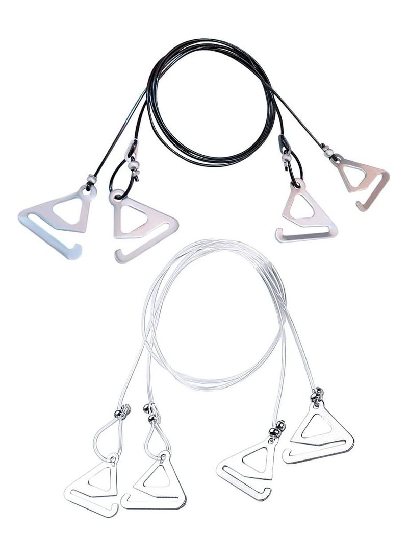 2 Pairs Superfine 1mm Black and Clear Bra Straps Adjustable Bra Strap Transparent Replacement Shoulder Straps