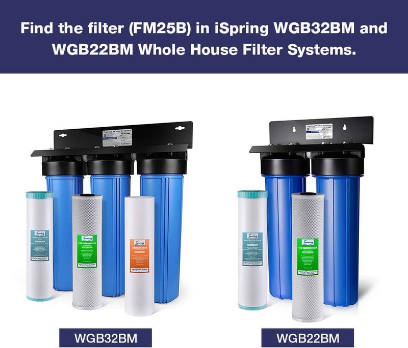 iSpring iSpring Whole House Water Filter Cartridge  Replacement Pack Iron  Manganese Reducing 45 x 20 Water Filters Models FM25B  F3WGB32BM  - Image 4