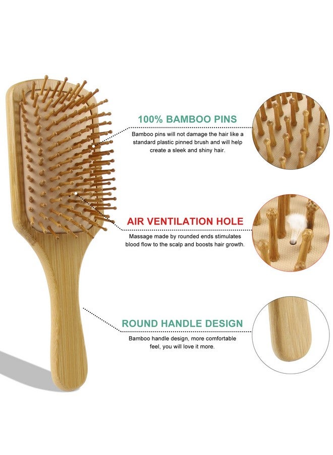 Combetter 100% Bamboo Hair Brushes and Comb Set by Combetter, Comb for Women and Detangling, Great on All Hair, Eco-Friendly and Handmade for Women Men and Kids - Image 3