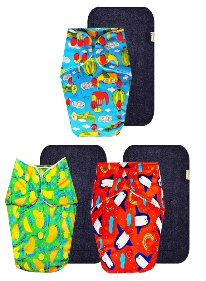 حفاضات قماشية فاخرة من دمبلدو مع حشوة سوداء (عبوة من 3 قطع) | شعور بالجفاف والراحة | مانعة للتسرب | سهلة التنظيف | تغيير حفاضات بدون قلق | من 3 أشهر إلى 3 سنوات | للجنسين - Image 1
