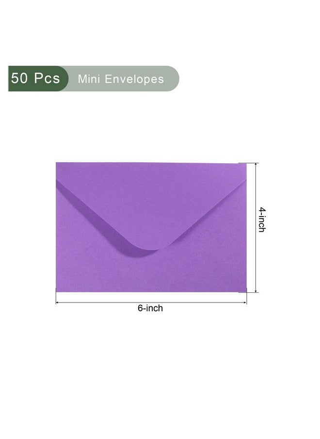 YOKIVE 50Pcs Gift Card Envelopes 6 X 4 Inch Mini Envelopes Small Envelopes Credit Card Size Bulk For Thank You Cards Graduation Greeting Birthday Purple  - Image 2