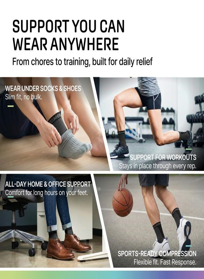 Modvel Foot & Ankle Brace Socks for Sprained Ankle Compression Sleeve - Foot Support for Women & Men - Tendonitis & Arthritis Ankle Brace Sports Running, Torn Ligaments & Women Stabilizing Ankle Wrap - Image 5