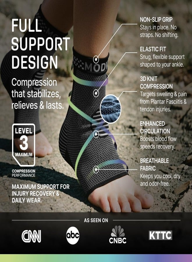 Modvel Foot & Ankle Brace Socks for Sprained Ankle Compression Sleeve - Foot Support for Women & Men - Tendonitis & Arthritis Ankle Brace Sports Running, Torn Ligaments & Women Stabilizing Ankle Wrap - Image 4