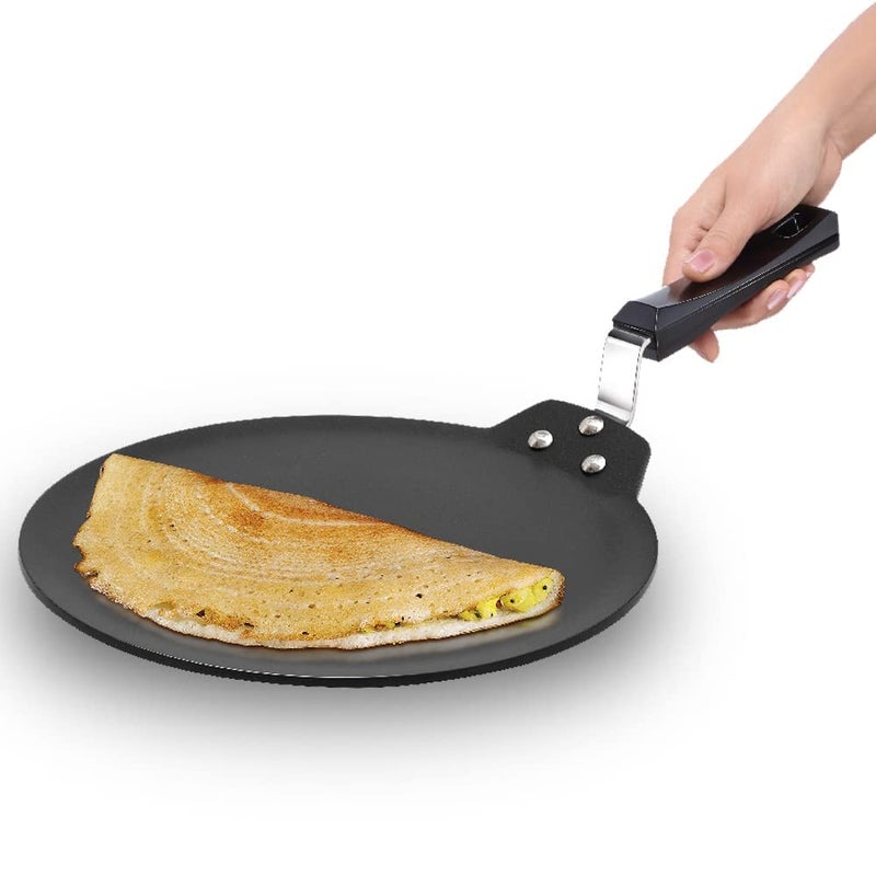 Hawkins Hawkins Futura Non Stick Dosa Tawa, Gas and Induction Compatible, Black (INDT28) (30 cm)  - Image 1