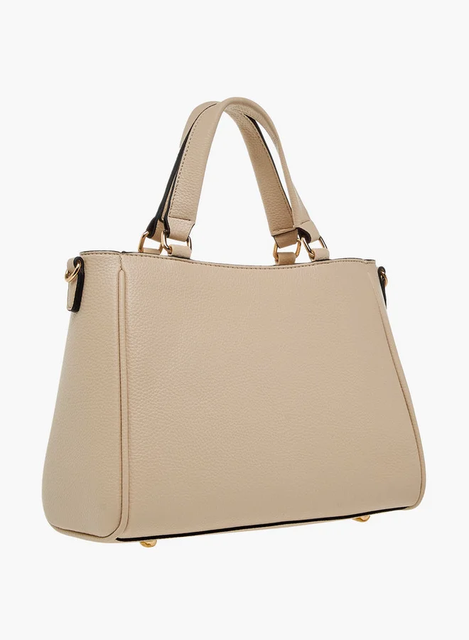 Paprika Solid Tote Bag with Adjustable Shoulder Strap and Zip Closure