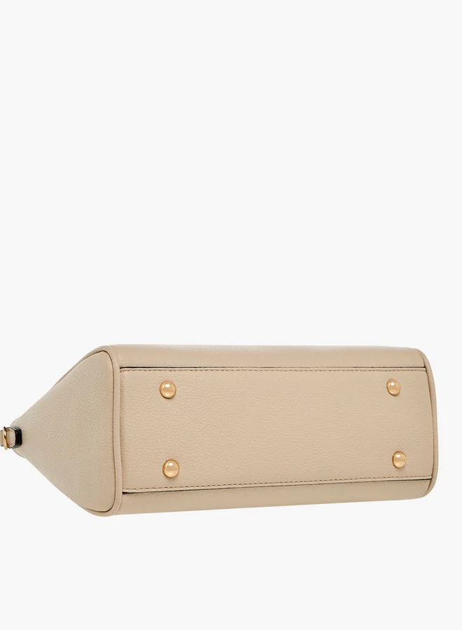 Paprika Solid Tote Bag with Adjustable Shoulder Strap and Zip Closure