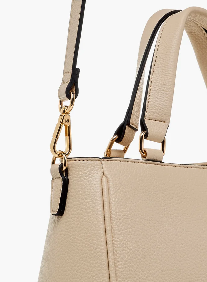 Paprika Solid Tote Bag with Adjustable Shoulder Strap and Zip Closure