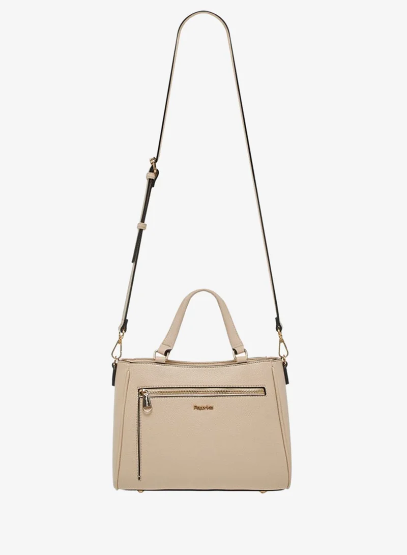 Paprika  Solid Tote Bag with Adjustable Shoulder Strap and Zip Closure for Women | Best Price UAE