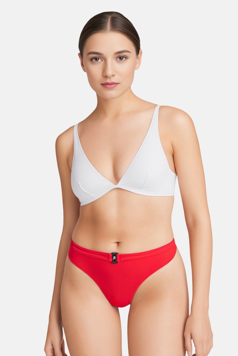 Karl Lagerfeld Women Pull On Bikini Bottom, Red - Image 1
