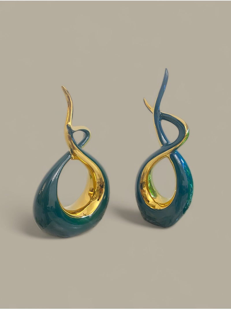 2 Sculptures Suitable Modern Or Traditional Office, Home, Or Hotel Space, Adding A Touch Of Elegance And Sophistication.