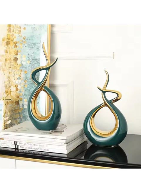 2 Sculptures Suitable Modern Or Traditional Office, Home, Or Hotel Space, Adding A Touch Of Elegance And Sophistication.